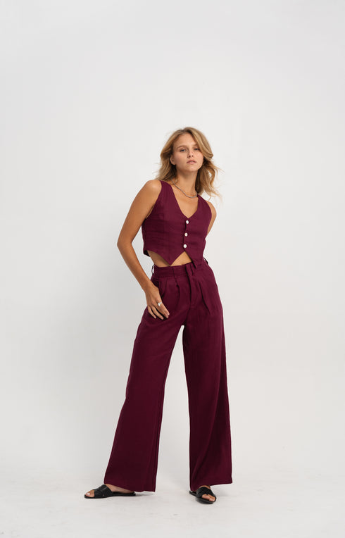 BASIC LINEN VEST PANTS