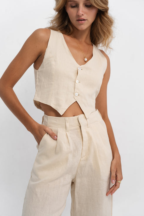 BASIC LINEN VEST