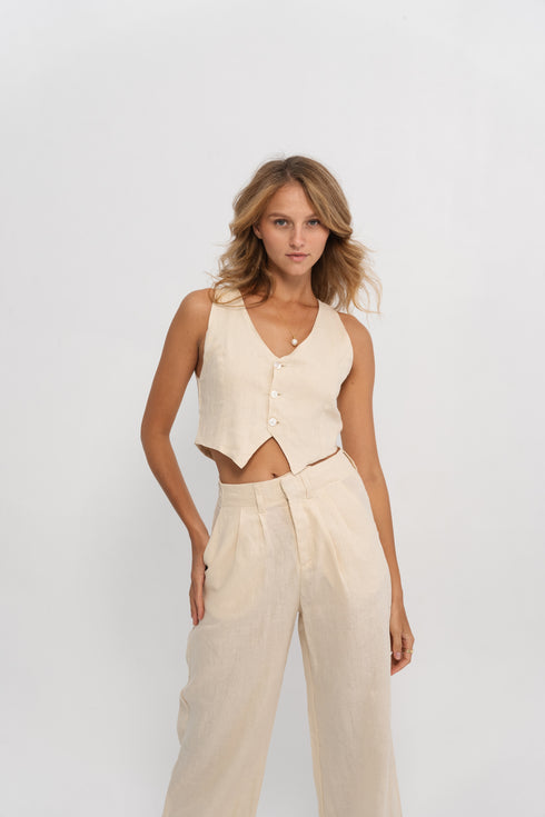 BASIC LINEN VEST PANTS