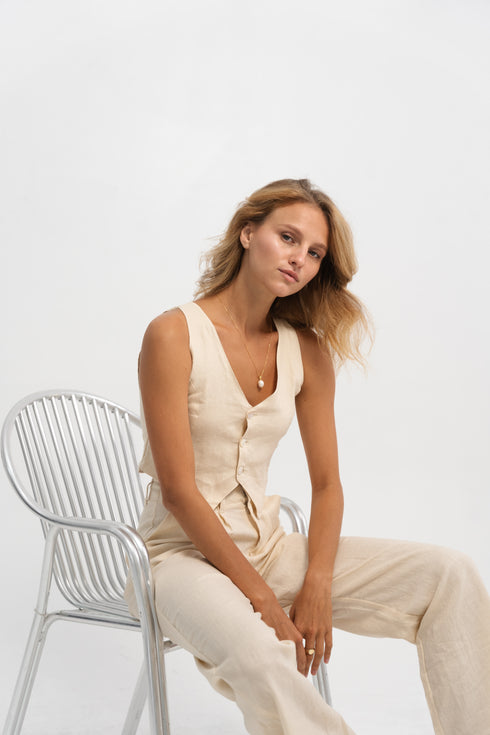BASIC LINEN VEST PANTS