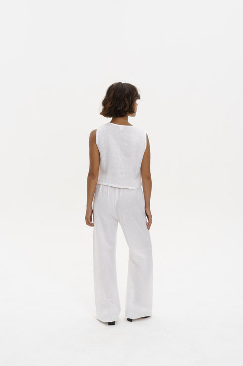 BASIC LINEN ELASTIC VEST